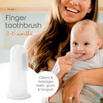 Cherish Baby Care Baby Toothbrush & Toddler Toothbrush Set (0-2 Years) - BPA-Free & Safety-Tested, 2023 Award Winner, Food-Grade Silicone (Pink)