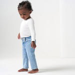 Gerber Baby Toddler Straight Leg Stretch Denim Jeans, Light Blue Denim, 12 Months