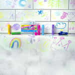 Mr. Bubble Bath Time Body Paints – 6-Color Washable Bath Paint Sticks with Gentle, Kid-Safe Formula – Fun Tub Time Art Set with Scented Colors & Carrying Case