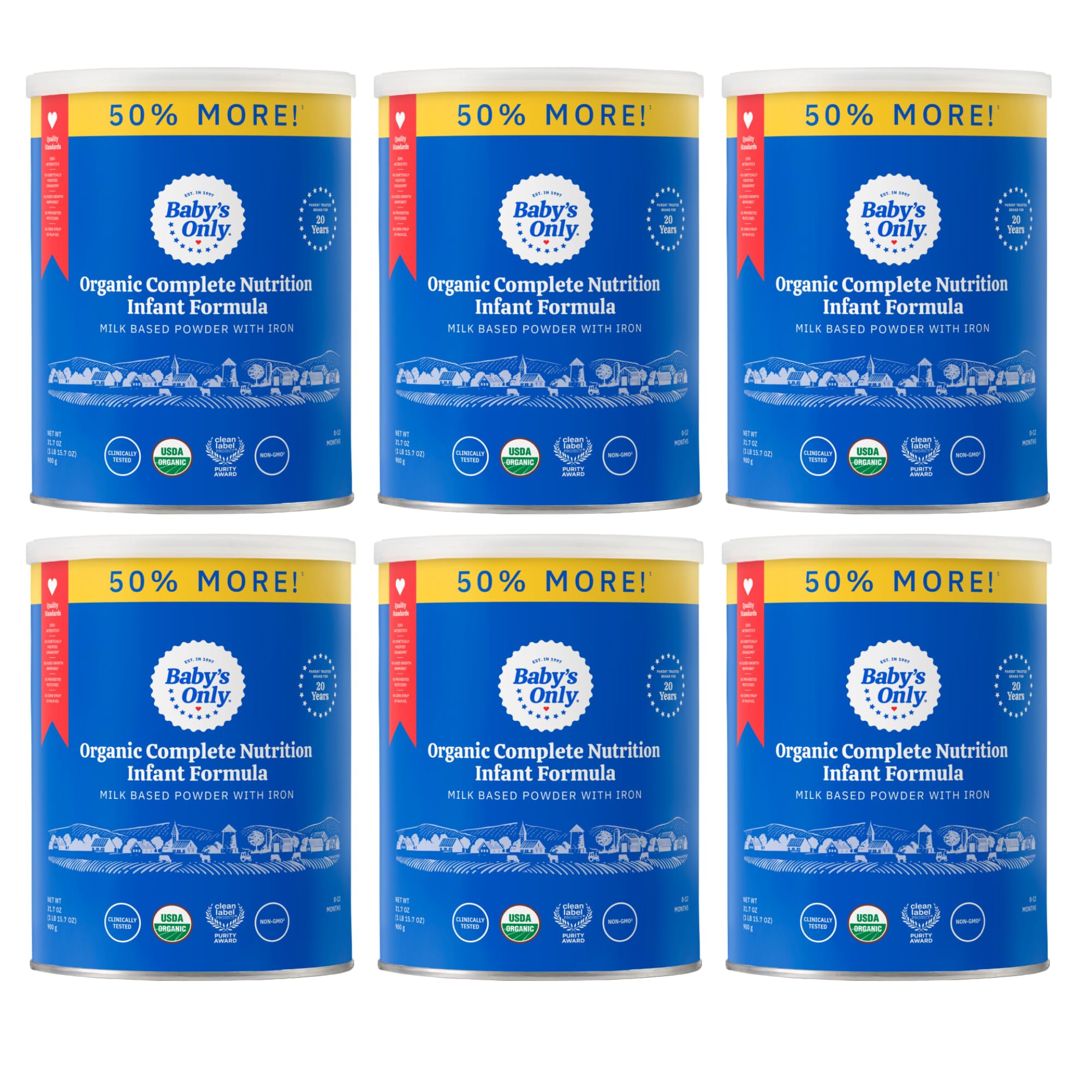 Baby's Only Organic Complete Nutrition Infant Formula, Milk Based Powder with Iron, Modeled After Breast Milk, Newborn to 12 Months Old, 21 oz, 1 Pack