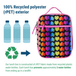 Wildkin ECO rPET Insulated Lunch Bag – Keeps Food Hot or Cold, Easy-Clean Lining, Zippered Pockets & BPA-Free – Boys & Girls, Ideal for School, Travel & Daycare – Rainbow Hearts