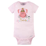 Gerber Baby Girls' 4-Pack Short Sleeve Onesies Bodysuits, Princess Pink, 12 Months