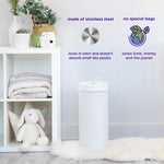 Ubbi Stainless Steel Diaper Pail, Odor Locking, No Special Bag Required, Award-Winning, Registry Must-Have, Taupe