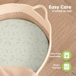 2-Pack Baby Bassinet Sheets Girl, Boy - 33x17 Viscose Derived from Bamboo Bedside Mattress Fitted Bassinet Sheets, Compatible with Halo Bassinest Swivel Sleeper, Baby Delight, Graco (Pine Grove)