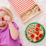 Melissa & Doug Wooden Pizza Party Play Set, 36 Self-Stick Toppings, Pizza Toy Kitchen Set & Play Kitchen Accessories, Preschool Toys for Boys & Girls 3+