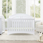 Delta Children Perry 6-in-1 Convertible Crib - Greenguard Gold Certified, Bianca White
