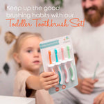 Cherish Baby Care Baby Toothbrush & Toddler Toothbrush Set (0-2 Years) - BPA-Free & Safety-Tested, 2023 Award Winner, Food-Grade Silicone (Pink)