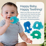 Itzy Ritzy Water-Filled Teethers - Cold Cutie Coolers Textured On Both Sides to Massage Sore Gums & Emerging Teeth - Can Be Chilled in Refrigerator, Set of 3 Coordinating Dinosaur Water Teethers