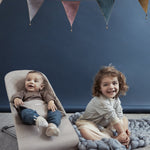 BabyBjörn Bouncer Bliss, Sand Gray, Cotton | 2-in-1 Adjustable Baby Bouncer Seat and Toddler Chair, Newborn to Toddler (8-29 lbs), 4 positions, Lightweight & Portable