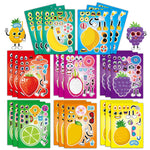 24 Sheets 8.3''×5.9'' Make Your Own Ice Cream Stickers for Toddlers Kids Party Favors, Make a Face Stickers for Kids Activities Supplies Crafts