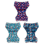 Babygoal Baby Boy Swim Diapers 3 Pack for 0-8 Months Infant, Reusable Adjustable Washable for Swimming Lessons-Crab,Fish,Starfish