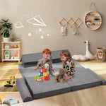 Kinevoli 8pcs Modular Kids Couch, Toddler Play Sofa for Playroom Bedroom, Convertible Foam and Floor Cushion for Boys & Girls, Gray