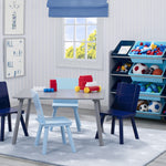 Delta Children Kids Toy Storage Organizer with 12 Plastic Bins - Greenguard Gold Certified, Grey/Blue