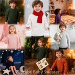 Peecabe Toddler Baby Girl Boy Cable Knit Sweater Cotton Infant Pullover Crewneck Long Sleeve Sweatshirt Fall Winter (Haze Blue, 2T)