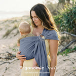 Shiaon Baby Ring Sling Wrap, Lightweight Baby Carrier Sling Toddler Sling, Cotton Baby Wraps Carrier (7-35 lbs) for Infants and Toddlers, Baby Shower Gifts, Blue