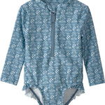 Little Planet by Carter's Girl 1-Piece Rashguard, Blue Floral, 12M