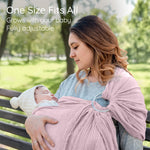 Ring Sling Baby Carrier - USA Lab Tested, 100% Natural Cotton Muslin, Breathable & Ergonomic Ring Sling Rose