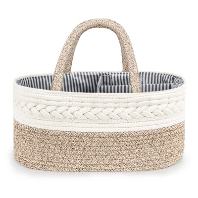 Maliton Diaper Caddy Organizer for Baby, Cotton Rope Baby Gift Basket, Portable Diaper Organizer for changing table, Nursery Storage Organizer, Shower Gifts for Newborn,baby essentials