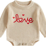 Adobabirl Baby Girl Boy Knitted Sweater Bubble Romper Long Sleeve Jumpsuit Festival Outfit Fall Winter Spring Clothes