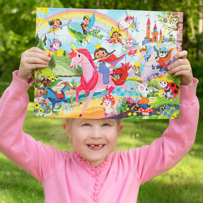 eeBoo 20 Piece Giant Floor Puzzle - Fairies & Tales Children's Puzzle Fantasy Themed, Large Pieces for Small Hands to Develop Motor Skills