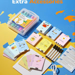 QIBOX Drawing Robot for Kids, 4-in-1 Draw/Learn/Spell/Music Interactive Educational Robot Drawing Machine with 100 Cards & 12 Color Pens,Learning Toys for 3 4 5 6 7 8 Year Old Boys Girls Birthday Xmas