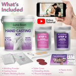 Luna Bean Hand Casting Kit – The Original Hand Mold Kit – Mothers Day Gifts for Mom - Anniversary Engagement Gifts for Women Men Couples Wife Boyfriend Girlfriend Wedding Bridal Shower