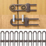 Jetec 10 Pieces Cabinet Locks for Babies, U-Shaped Proofing Drawers Safety Child Locks Adjustable, Easy to Use Childproof Latch for Knob Handle on Kitchen Door Storage Cupboard Closet (White)
