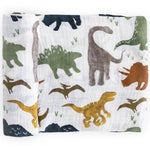 Little Unicorn Premium Cotton Swaddle Baby Blanket | Breathable Fabric | for swaddling, Play, Nursing & More (Dino Friends)