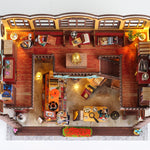 GuDoQi DIY Miniature Dollhouse Kit, Magic Bookstore Tiny House kit with Furniture and LED, Miniature House Kit, Great Handmade Crafts Gift for Birthday Father's Day