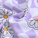Baby Girl Bathing Suit One Piece Swimsuit Purple Checkered Bikini Set Baby 4T 5T Swimsuit Girls Toddler Ruffled Sleeveless Bathing Suits for Kids