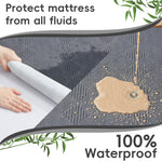 Waterproof Full Size Mattress Protector Breathable Bed Cover 3D Air Fabric Mattress Pad Smooth Soft Noiseless Mattress Cover Fitted Style with Stretchable Pockets Machine Washable (Gray)