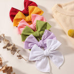 doboi 20PCS Fable Bows 3.6 Inch Hair Clips Baby Girls Hair Clips Cotton Linen Bows for Girls Solid 10 Color Hair Accessories for Baby Toddlers Kids