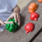 PlanToys 5 Wooden, Colorful Vegetable (Veggie) Food Playset (3431) | Sustainably Made from Rubberwood and Non-Toxic Paints and Dyes.