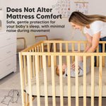 2-Pack Waterproof Crib Mattress Protector Cover Fitted - Quiet Baby Crib Mattress Pad Sheets, 52" x 28" Soft Quilted Cotton Baby Sheet, Machine Washable, Easy Fit, Durable (Khaki/Mavy)