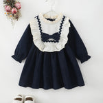 Kucnuzki 18 Months Girl Clothes Toddler Fall Dress Cute Long Sleeve Casual Ruffle Dress Baby Winter Outfit Baby Girl Clothes 12-18 Months