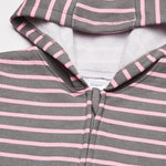 Hanes, Zippin Soft 4-way Stretch Fleece Hoodie, Babies and Toddlers, Steel/Pink Stripe, 12-18 Months