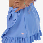 RuffleButts Girls Swim Bow Skirt Cover-Up - Periwinkle Blue, 2T/3T