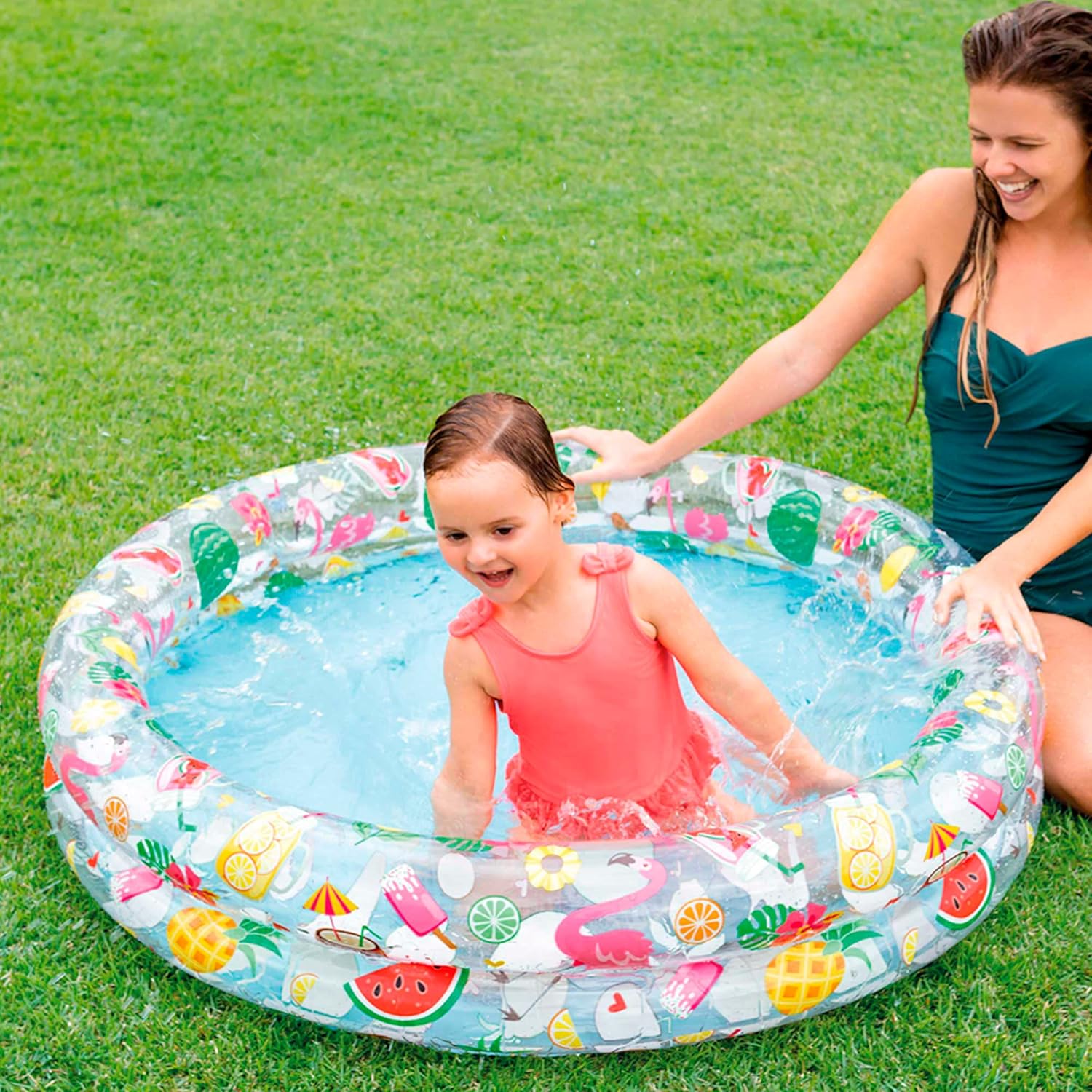 Intex Inflatable Stars Kiddie 2 Ring Circles Swimming Pool (48" X 10") [Assorted Styles]