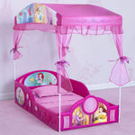 Delta Children - Disney Princess Plastic Sleep and Play Toddler Bed with Canopy, Pink