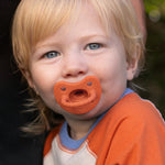 Chicco PhysioForma Luxe Orthodontic Pacifier for Babies 16-24 Months, One-Piece 100% Soft Silicone, Supports Breathing, Textured Shield & Handle, Sterilizing Case, BPA Free, 2-Pack, Terracotta