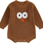 Adobabirl Baby Girl Boy Knitted Sweater Bubble Romper Long Sleeve Jumpsuit Festival Outfit Fall Winter Spring Clothes