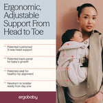 Ergobaby Omni Classic Baby Carrier for Newborn to Toddlers 0-48 Months (7-45 lbs) - 4-Position Breathable Mesh Baby Carrier with Ergonomic Support - Charcoal Grey