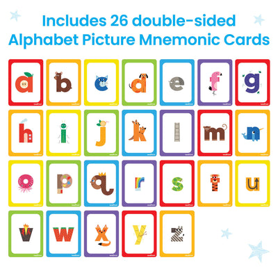 hand2mind Alphabet Picture Mnemonic Cards, ABC Flashcards for Kids, Classroom Alphabet Cards, Early Learning Flash Cards, Letter Recognition, Montessori Alphabet Cards, Toddler Learning Activities