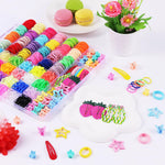 Toddler Hair Accessories for Girls, Colorful Elastic Hair Ties Set with Hair Clips, Funtopia 1246pcs Hair Rubber Bands with Cotton Baby Hair Ties, Mini Hair Clips, Hair Tail Tools for Kids