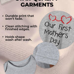Tstars Our First Mothers Day Mommy and Me Matching Outfits Mom and Baby Shirts Set Mom Gray Medium/Baby Gray Newborn (0-3M)