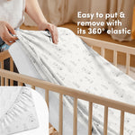 Cotton Crib Sheets 2 Pack – Sweety Fox Mini Fitted Sheets for Baby Boys and Girls, Soft Jersey Knit for Crib or Toddler Bed, Woodland Print