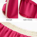 PATPAT Girls 2 Piece Outfits Size 9-10 Years, Pink White Color Block Tshirts and Skorts Clothing Sets, Girls Summer Outfits, Trendy Clothes Skirt Sets Summer Clothes Lounge Sets