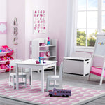 Delta Children MySize Kids Wood Table and Chair Set (2 Chairs Included) - Ideal for Arts & Crafts, Snack Time, & More - Greenguard Gold Certified, Bianca White, 3 Piece Set
