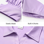 PATPAT Girls Tennis Outfits Size 9-10, Purple Sleeveless Polo Shirts + Pleated Skort with Built in Shorts 2 Piece Outfits Girl Summer Clothes Workout Outfit Kids Activewear Sets