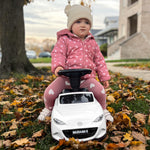 TCARAIWEN Ride On Push Car for Toddlers, Licensed Mazda Push Cars for Kids with Horn, Music, Lights, Under Seat Storage, Ride On Toy for 18-36 Months, White